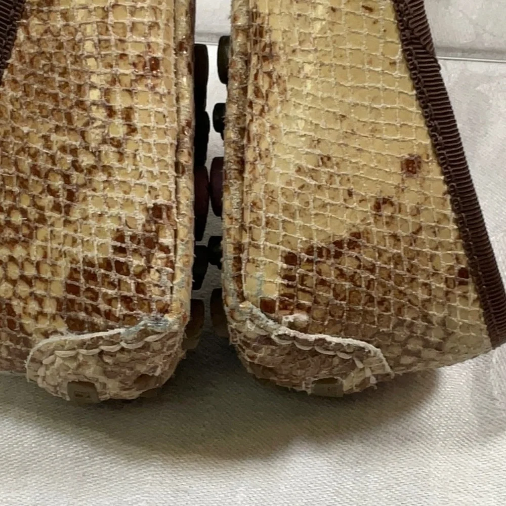 Sperry Snake Skin Leather Flat, Size 8